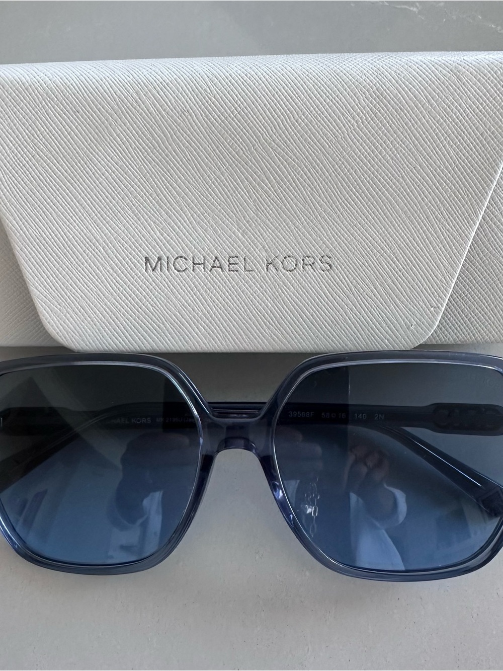 Michael Kors Women's Navy Blue Gradient Square Sunglasses